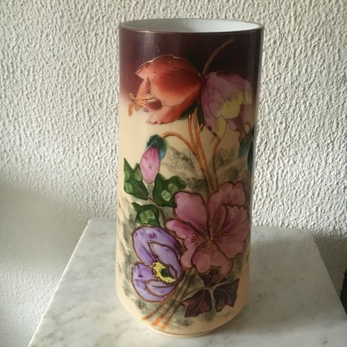 Vase opaline rose emaille - rose,