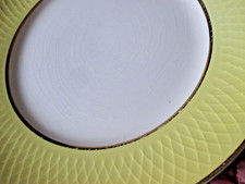 6 ASSIETTES  « ORCHIES MOULIN DES LOUPS »  jaune et doré