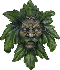 Ebros Enigma Large Celtic Greenman Face Wall Decor Plaque 17" H Decorative Sculp