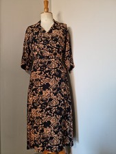 VERO MODA : MAGNIFIQUE ROBE LONGUE NOIRE IMPRIMÉS  BEIGE ORANGÉS