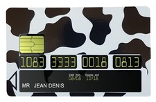 Stickers, Adhésifs Carte Bancaire, Visa, Master Card, CB Motif Vache