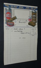 FACTURE 1930 EN-TETE BLEU RECKITT POUR LINGE BRASSO ZEBRA ZEBO POUR FOURNEAUX