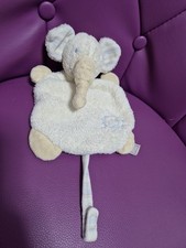 DOUDOU PLAT ELEPHANT ECRU BLANC BLEU SOLEIL QUAX 