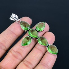 Pendentif croix en argent sterling 925 cadeau pierre précieuse poire améthyst...