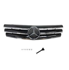 CALANDRE LOOK CL POUR MERCEDES SL R129 DE 03/1989 A 07/2001 CHROME NOIR + LOGO