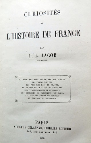 Bibliophile jacob curiosites - bibliophile, jacob/curiosites