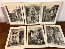 6 gravures "DIJON" avec leur carton à dessin