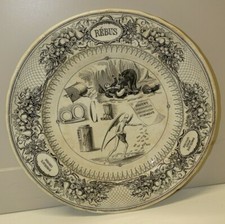 -ANCIENNE ASSIETTE J VIEILLARD D.JOHNSON & Cie REBUS COLLECTION DECO VITRINE D