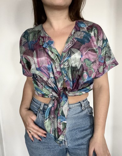 Chemise vintage soie - , imprimée