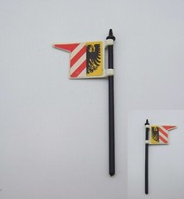 PLAYMOBIL (L3121) MOYEN-AGE - Drapeau Vintage Mat Noir Tour Château 3450 Jauni
