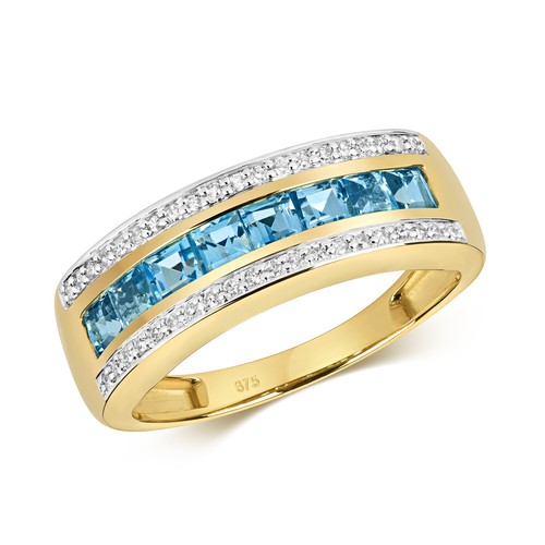Bague semi pavée jaune 9 - pavée,