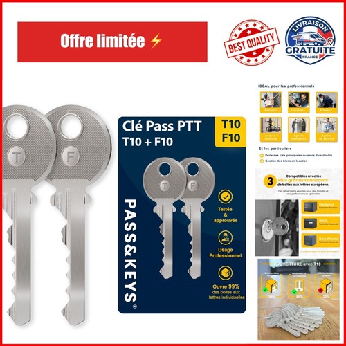Clés pass ptt t10 f10 - t10, +