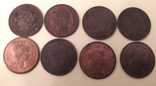 FRANCE 8 pièces de 1 CENTIMES