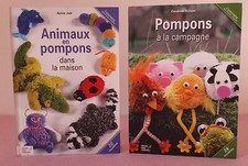 Lot 2 Livres Créer 44 Modèles ANIMAUX en POMPONS maison/ campagne Ed. CARPENTIER