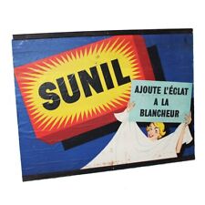 Ancien panneau publicitaire / affiche lessive Sunil 78 cm x 60 cm