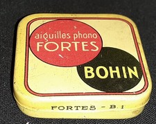 Ancienne Boite avec AIGUILLES PHONO  BOHIN en tôle Lithographiée 4 cm  N°705/122