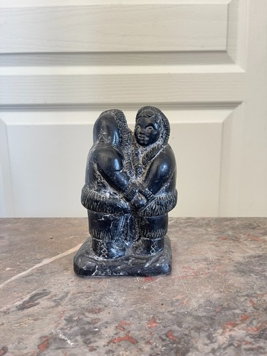 Ancien sculpture couple inuit - ancien,