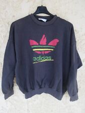 Sweat ADIDAS vintage TREFOIL années 80 noir shirt trikot sport collection 168 S