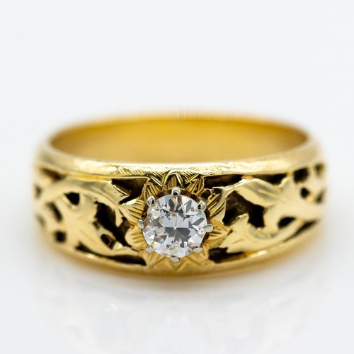 Bague 585 14k jaune diamant - bague,