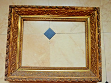 Cadre ancien bois et stuc doré mouluré fin XIXe à restaurer