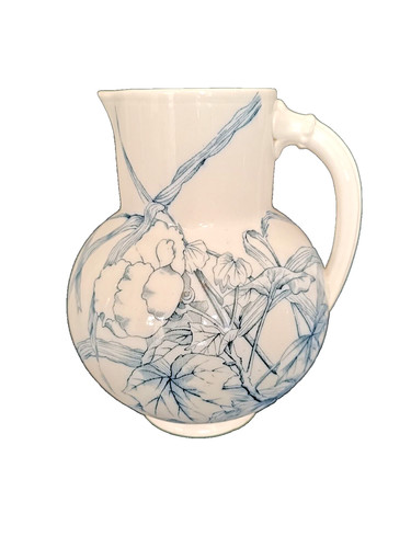Pichet broc vase faience decor