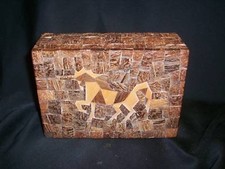 Cuban Wooden Mosaic Horse Trinket Box