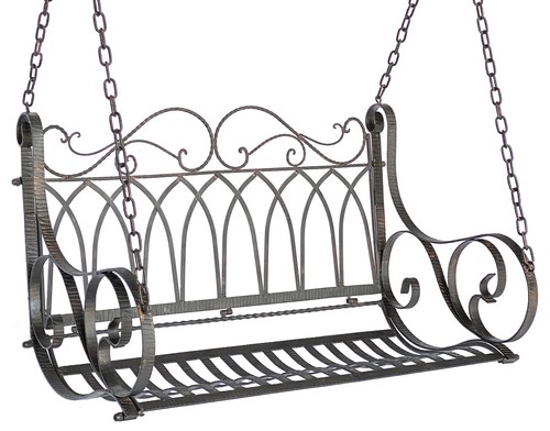 Banc suspendu métal marron