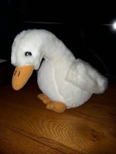 DOUDOU PELUCHE IKEA LANTLIG OIE BLANC BEIGE 26CM assis TTBE 1999 IKEA