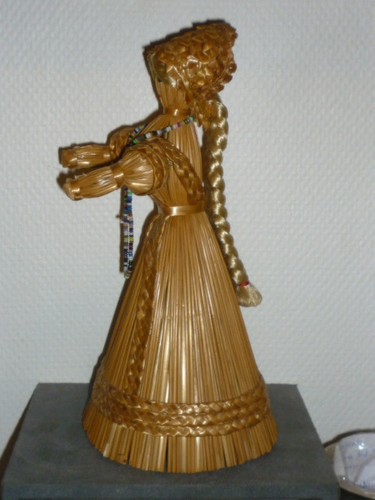 Ancienne poupee paille - poupee,