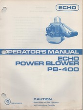 ECHO POWER BLOWER OPERATOR'S