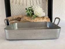 625⚜️ Ancien Plat à Four en Aluminium Pur Longueur 26 Cm Forme Rectangle