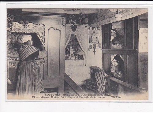 Intérieur breton lit à - breton,,