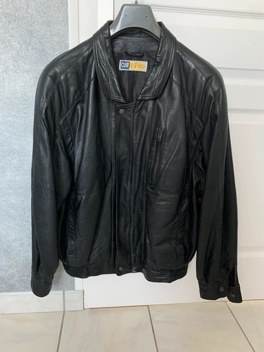 Blouson cuir noir - cuir,
