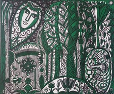 Bois gravé de Jean Delpech Sign/n° Comète de Halley Naïf Fantastique Mythologie