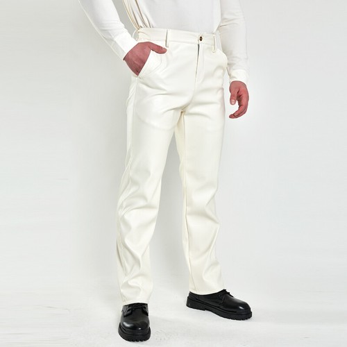 Hommes faux cuir pantalon - cuir,