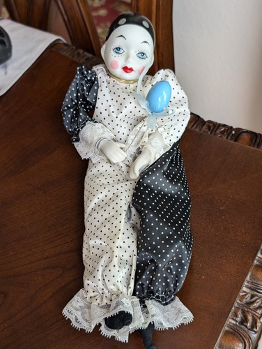 Vintage black white clown - vintage,