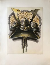 Titus Carmel Gérard gravure signée et numérotée samouraï Japon casque de niko