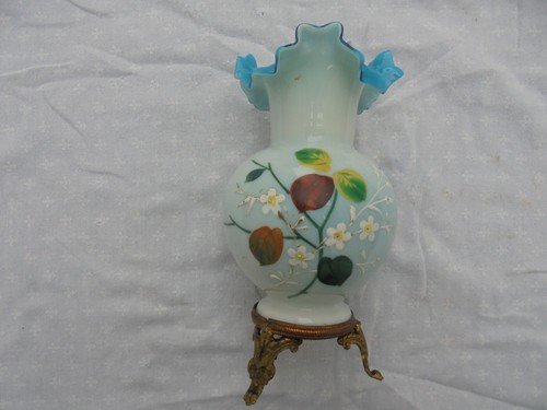 Vase verre opaline souflet - opaline,