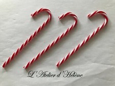 Lot de 3 Cannes à sucre- CANDY CANE - Décoration de Noël - hauteur 15 cm - 