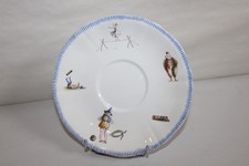Soucoupe à déjeuner en faïence de Gien décor Le Cirque, diamètre 18 cm