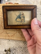 🌸Petite Estampe Ancienne Encadrée/Antique 19thC Miniature Framed Dollhouse Art
