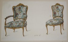 Litho XIXe siècle : Fauteuil