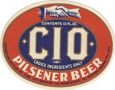 1920's CIO Beer Bottle Label