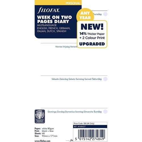 68427 filofax recharge non - filofax,