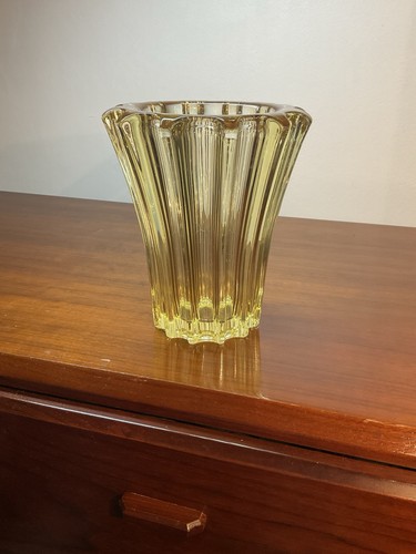 Vase verre moulé - vase, jaune