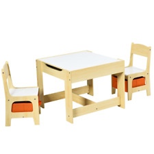 Table Enfant Tableau Amovible À 2 Faces Et 2 Boîtes Avec Chaise Bureau Enfant Av