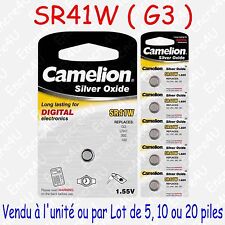 Pile Bouton SR Oxyde d'argent 1,55V : SR41W G3 192 392 LR41 ( x 1, 5, 10 ou 20 )