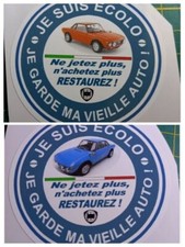 Autocollant LANCIA Je suis écolo je garde ma vieille auto Fulvia HPE