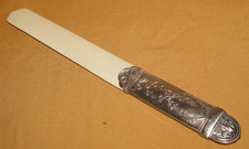 Ancien ouvre lettre coupe papier en argent poinçon minerve décor Empire