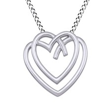 Double Heart Pendant Necklace